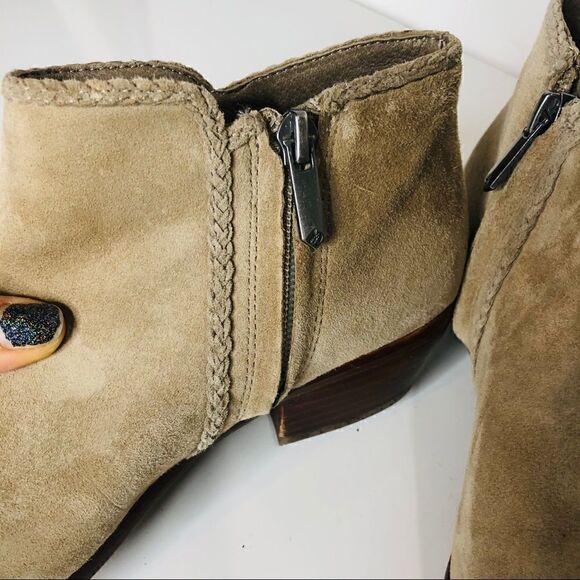 Sam Edelman Tan Suede Fringe Ankle Boots - Picture 5 of 11